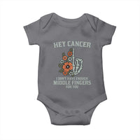 Anti Cancer Skeleton Middle Finger Baby Onesie Floral Fck Cancer - Wonder Print Shop