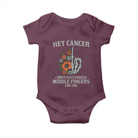 Anti Cancer Skeleton Middle Finger Baby Onesie Floral Fck Cancer - Wonder Print Shop