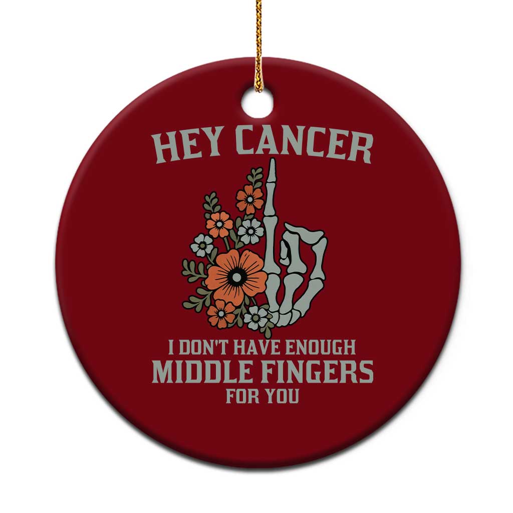 Anti Cancer Skeleton Middle Finger Ceramic Ornament Floral Fck Cancer - Wonder Print Shop