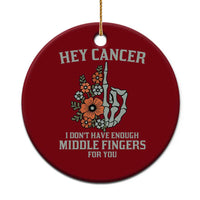 Anti Cancer Skeleton Middle Finger Ceramic Ornament Floral Fck Cancer - Wonder Print Shop