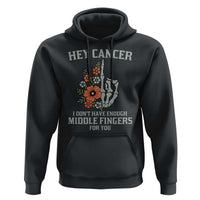 Anti Cancer Skeleton Middle Finger Hoodie Floral Fck Cancer - Wonder Print Shop
