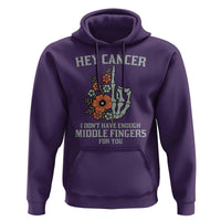 Anti Cancer Skeleton Middle Finger Hoodie Floral Fck Cancer - Wonder Print Shop
