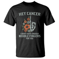 Anti Cancer Skeleton Middle Finger T Shirt Floral Fck Cancer - Wonder Print Shop