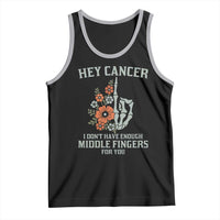 Anti Cancer Skeleton Middle Finger Tank Top Floral Fck Cancer - Wonder Print Shop