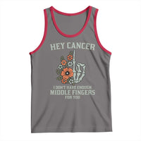 Anti Cancer Skeleton Middle Finger Tank Top Floral Fck Cancer - Wonder Print Shop