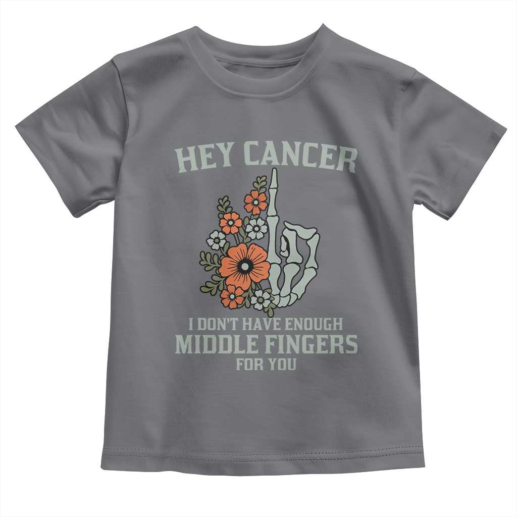 Anti Cancer Skeleton Middle Finger Toddler T Shirt Floral Fck Cancer - Wonder Print Shop