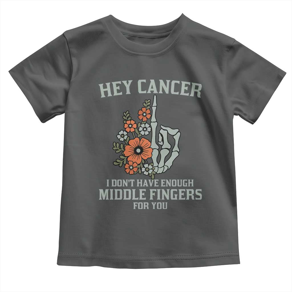Anti Cancer Skeleton Middle Finger Toddler T Shirt Floral Fck Cancer - Wonder Print Shop