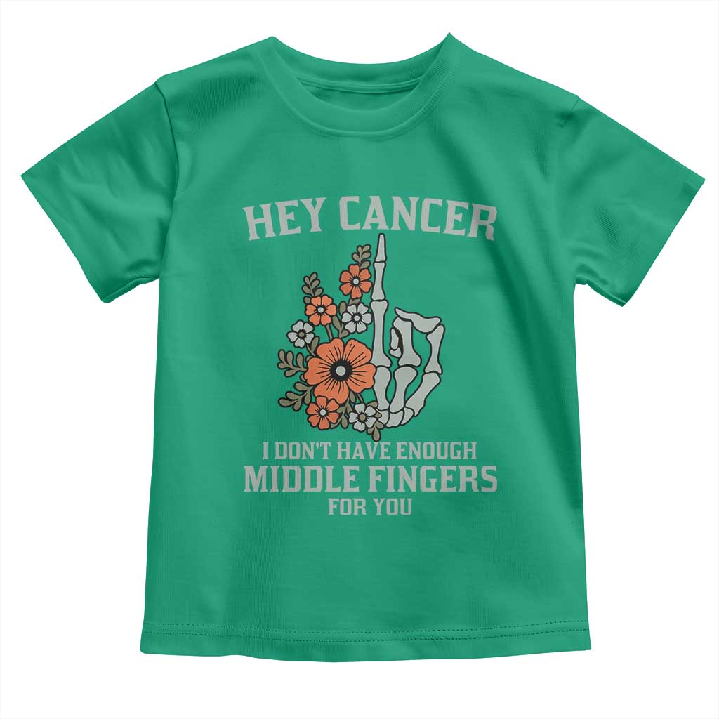 Anti Cancer Skeleton Middle Finger Toddler T Shirt Floral Fck Cancer - Wonder Print Shop