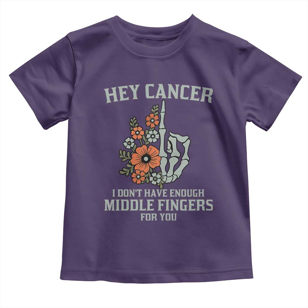 Anti Cancer Skeleton Middle Finger Toddler T Shirt Floral Fck Cancer - Wonder Print Shop