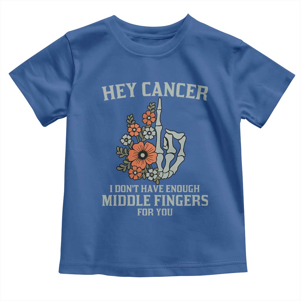 Anti Cancer Skeleton Middle Finger Toddler T Shirt Floral Fck Cancer - Wonder Print Shop