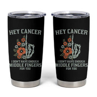 Anti Cancer Skeleton Middle Finger Tumbler Cup Floral Fck Cancer - Wonder Print Shop