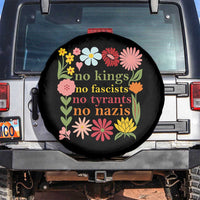 No Kings No Fascists No Tyrants No Nazis Spare Tire Cover Subtle Resist Retro Boho Floral - Wonder Print Shop