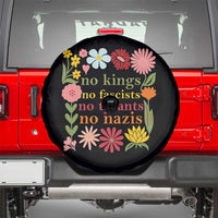 No Kings No Fascists No Tyrants No Nazis Spare Tire Cover Subtle Resist Retro Boho Floral - Wonder Print Shop