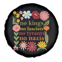 No Kings No Fascists No Tyrants No Nazis Spare Tire Cover Subtle Resist Retro Boho Floral - Wonder Print Shop