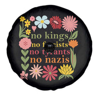 No Kings No Fascists No Tyrants No Nazis Spare Tire Cover Subtle Resist Retro Boho Floral - Wonder Print Shop