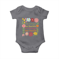 No Kings No Fascists No Tyrants No Nazis Baby Onesie Subtle Resist Retro Boho Floral - Wonder Print Shop