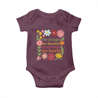 No Kings No Fascists No Tyrants No Nazis Baby Onesie Subtle Resist Retro Boho Floral - Wonder Print Shop