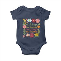 No Kings No Fascists No Tyrants No Nazis Baby Onesie Subtle Resist Retro Boho Floral - Wonder Print Shop