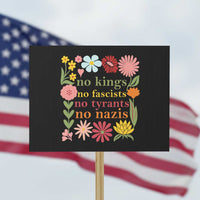 No Kings No Fascists No Tyrants No Nazis Protest Sign Subtle Resist Retro Boho Floral - Wonder Print Shop