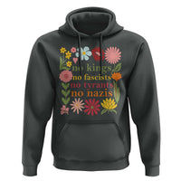 No Kings No Fascists No Tyrants No Nazis Hoodie Subtle Resist Retro Boho Floral - Wonder Print Shop