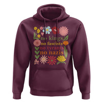 No Kings No Fascists No Tyrants No Nazis Hoodie Subtle Resist Retro Boho Floral - Wonder Print Shop
