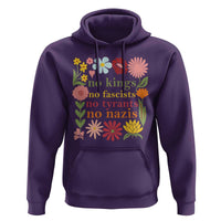 No Kings No Fascists No Tyrants No Nazis Hoodie Subtle Resist Retro Boho Floral - Wonder Print Shop