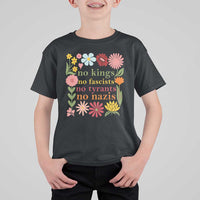 No Kings No Fascists No Tyrants No Nazis T Shirt For Kid Subtle Resist Retro Boho Floral - Wonder Print Shop