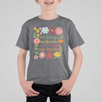 No Kings No Fascists No Tyrants No Nazis T Shirt For Kid Subtle Resist Retro Boho Floral - Wonder Print Shop