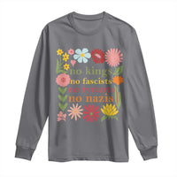 No Kings No Fascists No Tyrants No Nazis Long Sleeve Shirt Subtle Resist Retro Boho Floral - Wonder Print Shop