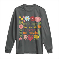 No Kings No Fascists No Tyrants No Nazis Long Sleeve Shirt Subtle Resist Retro Boho Floral - Wonder Print Shop