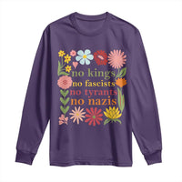 No Kings No Fascists No Tyrants No Nazis Long Sleeve Shirt Subtle Resist Retro Boho Floral - Wonder Print Shop