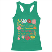 No Kings No Fascists No Tyrants No Nazis Racerback Tank Top Subtle Resist Retro Boho Floral - Wonder Print Shop