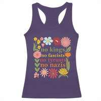 No Kings No Fascists No Tyrants No Nazis Racerback Tank Top Subtle Resist Retro Boho Floral - Wonder Print Shop