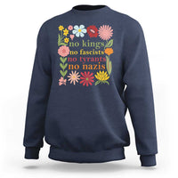 No Kings No Fascists No Tyrants No Nazis Sweatshirt Subtle Resist Retro Boho Floral - Wonder Print Shop