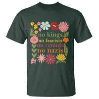 No Kings No Fascists No Tyrants No Nazis T Shirt Subtle Resist Retro Boho Floral - Wonder Print Shop