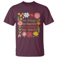 No Kings No Fascists No Tyrants No Nazis T Shirt Subtle Resist Retro Boho Floral - Wonder Print Shop