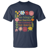 No Kings No Fascists No Tyrants No Nazis T Shirt Subtle Resist Retro Boho Floral - Wonder Print Shop