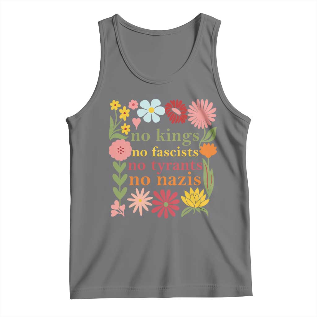 No Kings No Fascists No Tyrants No Nazis Tank Top Subtle Resist Retro Boho Floral - Wonder Print Shop