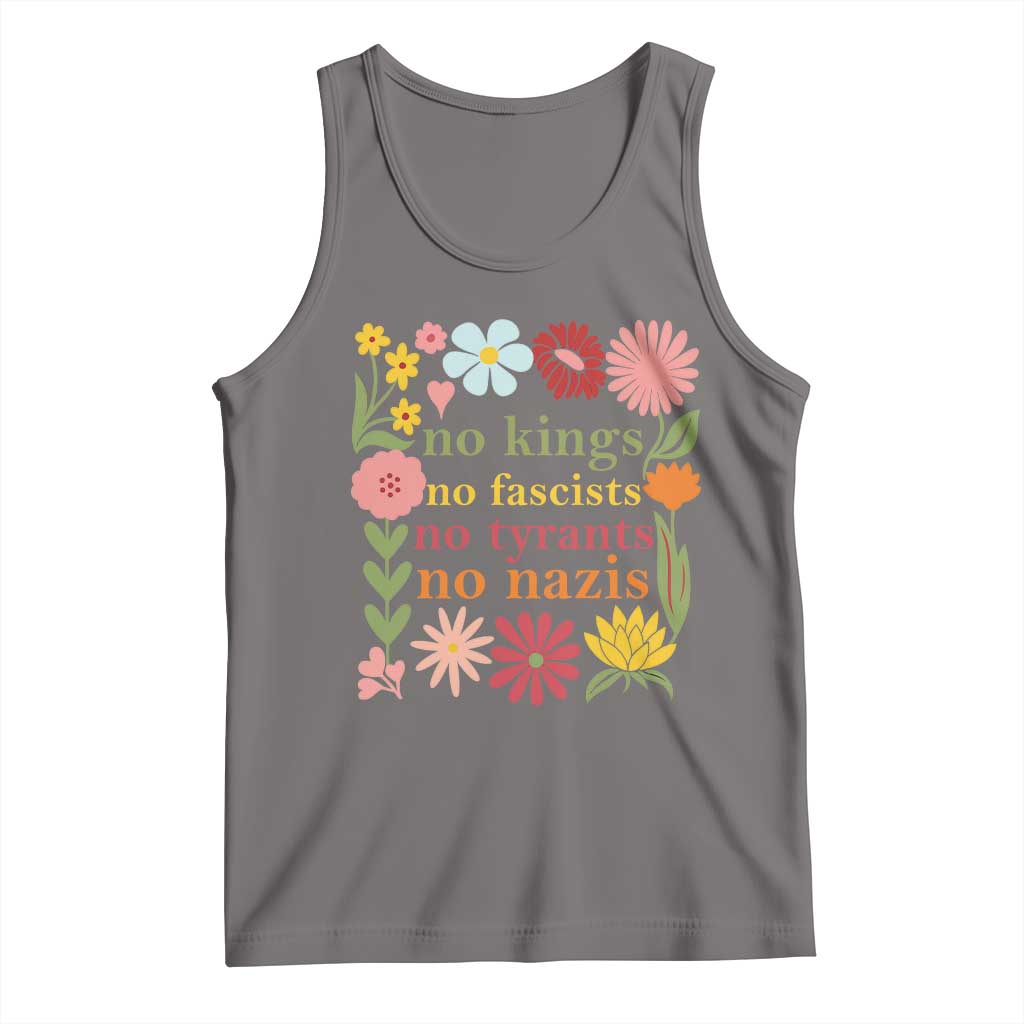 No Kings No Fascists No Tyrants No Nazis Tank Top Subtle Resist Retro Boho Floral - Wonder Print Shop