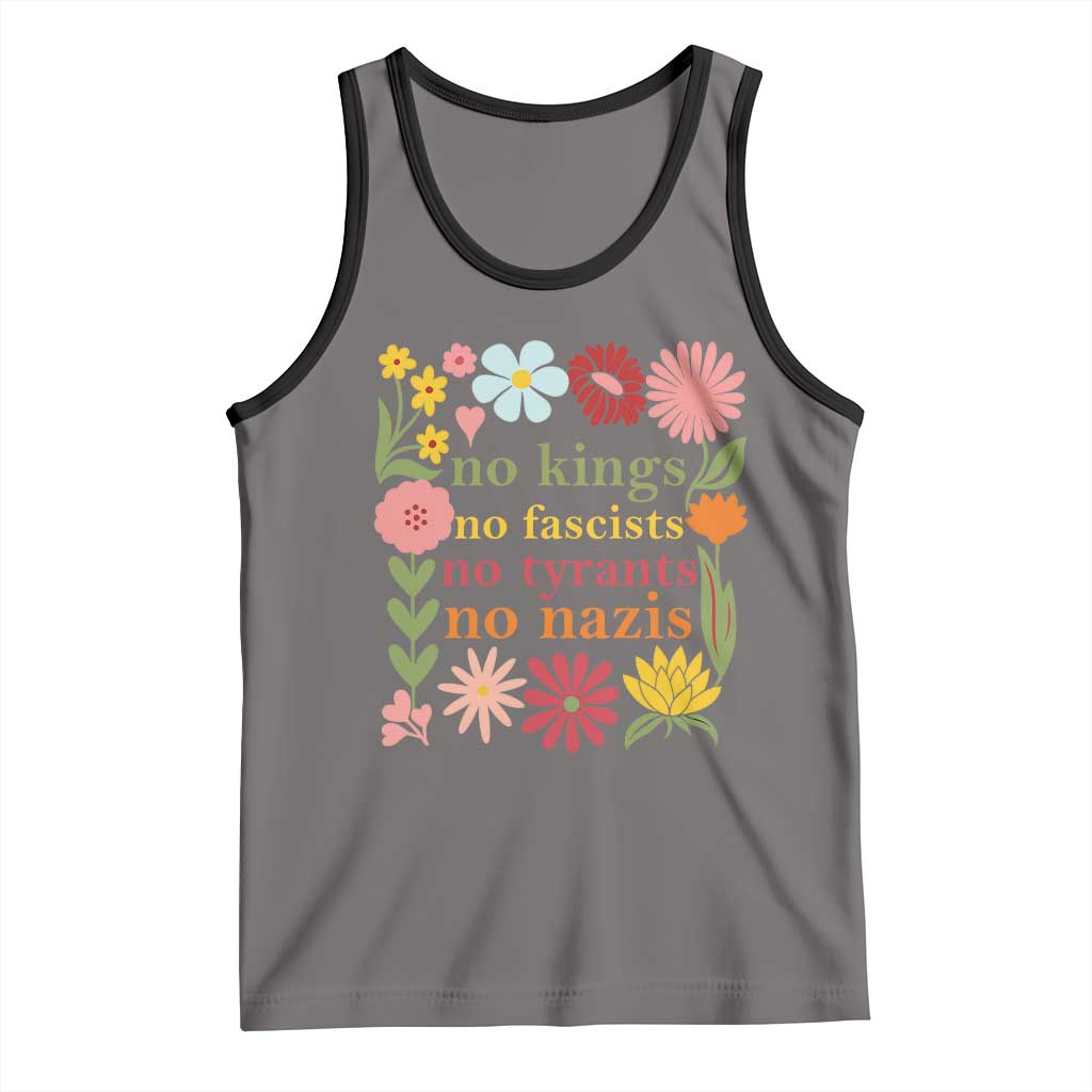 No Kings No Fascists No Tyrants No Nazis Tank Top Subtle Resist Retro Boho Floral - Wonder Print Shop