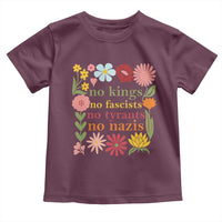 No Kings No Fascists No Tyrants No Nazis Toddler T Shirt Subtle Resist Retro Boho Floral - Wonder Print Shop