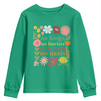 No Kings No Fascists No Tyrants No Nazis Youth Sweatshirt Subtle Resist Retro Boho Floral - Wonder Print Shop