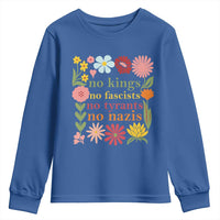 No Kings No Fascists No Tyrants No Nazis Youth Sweatshirt Subtle Resist Retro Boho Floral - Wonder Print Shop