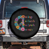 No Kings No Fascists No Tyrants No Nazis Spare Tire Cover Resist Retro Boho Floral Peace Sign - Wonder Print Shop