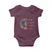 No Kings No Fascists No Tyrants No Nazis Baby Onesie Resist Retro Boho Floral Peace Sign - Wonder Print Shop