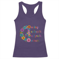 No Kings No Fascists No Tyrants No Nazis Racerback Tank Top Resist Retro Boho Floral Peace Sign - Wonder Print Shop