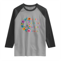 No Kings No Fascists No Tyrants No Nazis Raglan Shirt Resist Retro Boho Floral Peace Sign - Wonder Print Shop