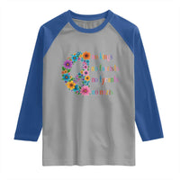 No Kings No Fascists No Tyrants No Nazis Raglan Shirt Resist Retro Boho Floral Peace Sign - Wonder Print Shop