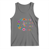 No Kings No Fascists No Tyrants No Nazis Tank Top Resist Retro Boho Floral Peace Sign - Wonder Print Shop