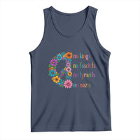 No Kings No Fascists No Tyrants No Nazis Tank Top Resist Retro Boho Floral Peace Sign - Wonder Print Shop